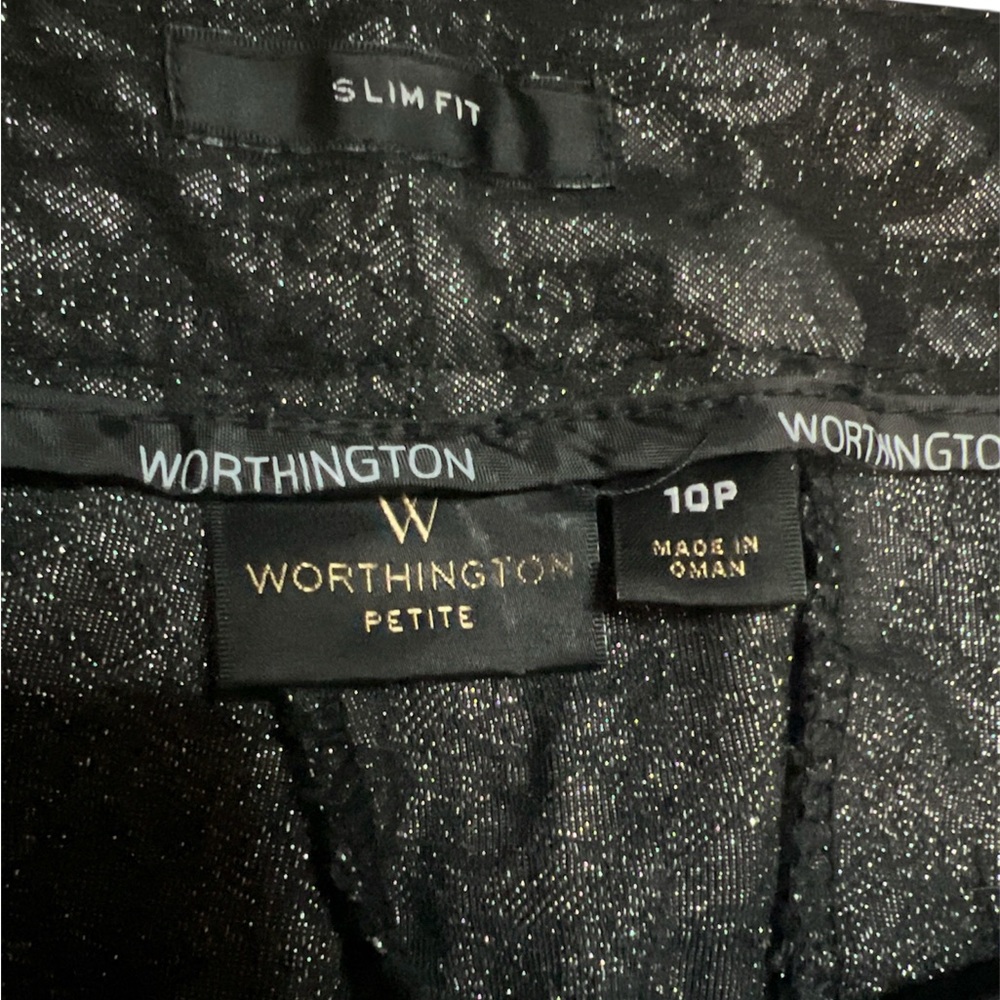 Worthington Elegant Black Patterned Trousers - image 2